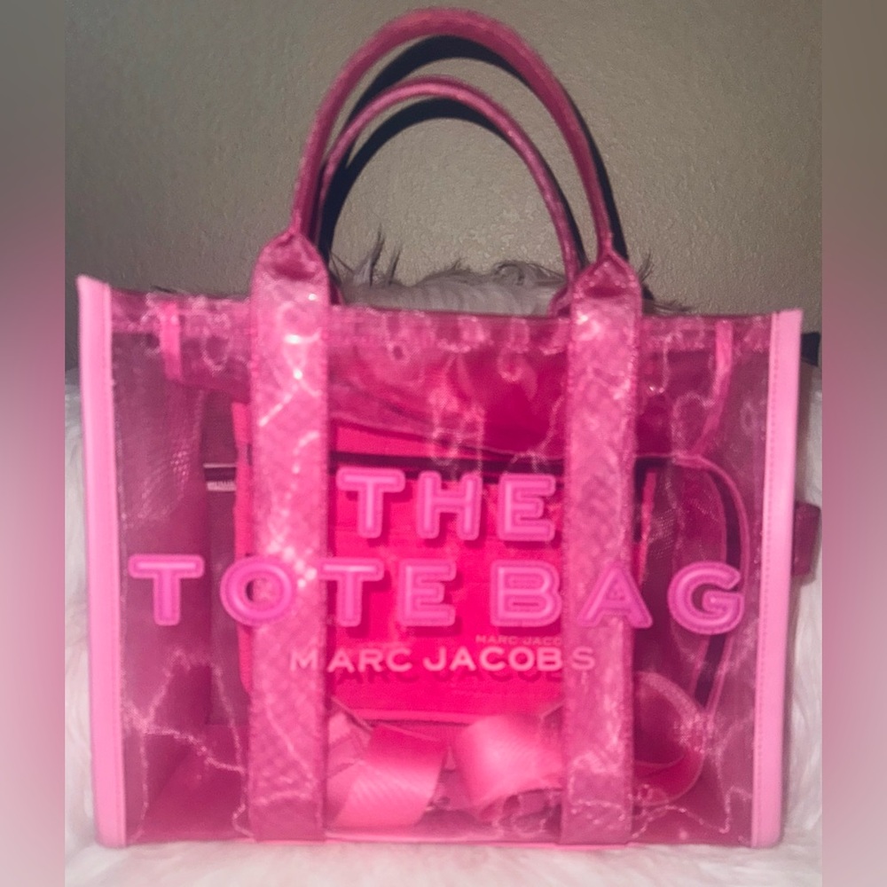 Candy Pink Marc Jacob Medium mesh tote bag